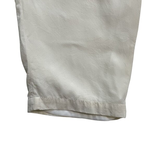 Bob Mackie Wearable Art Pull Cream Silk Stretch Waist Pants  Pockets u - Picture 3 of 6